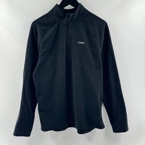 Cabela’s Men’s Black Fleece Quarter Zip Jacket – Size Medium Regular
